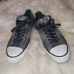 Gray Shimmer Converse Chuck Sneakers